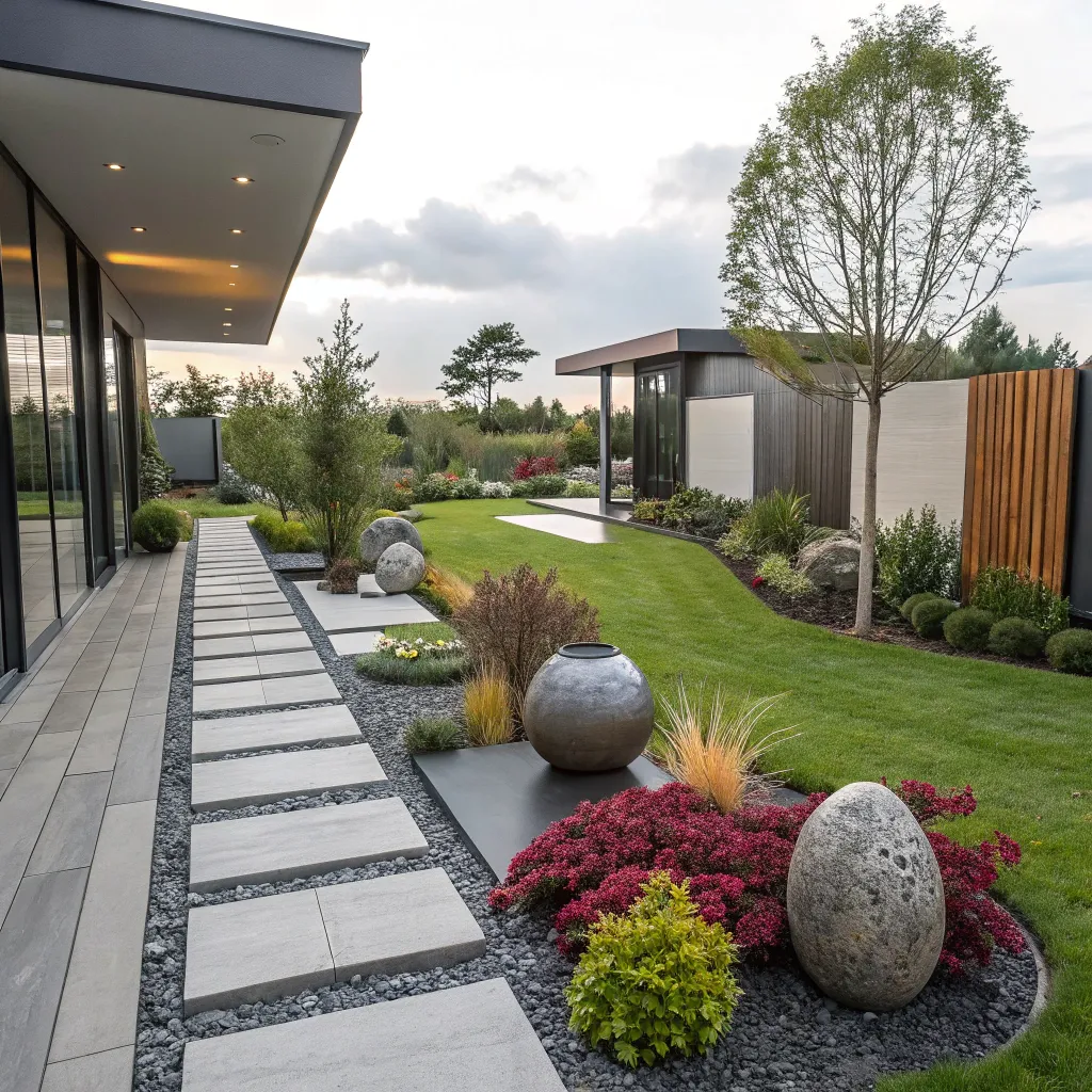 Modern garden layout